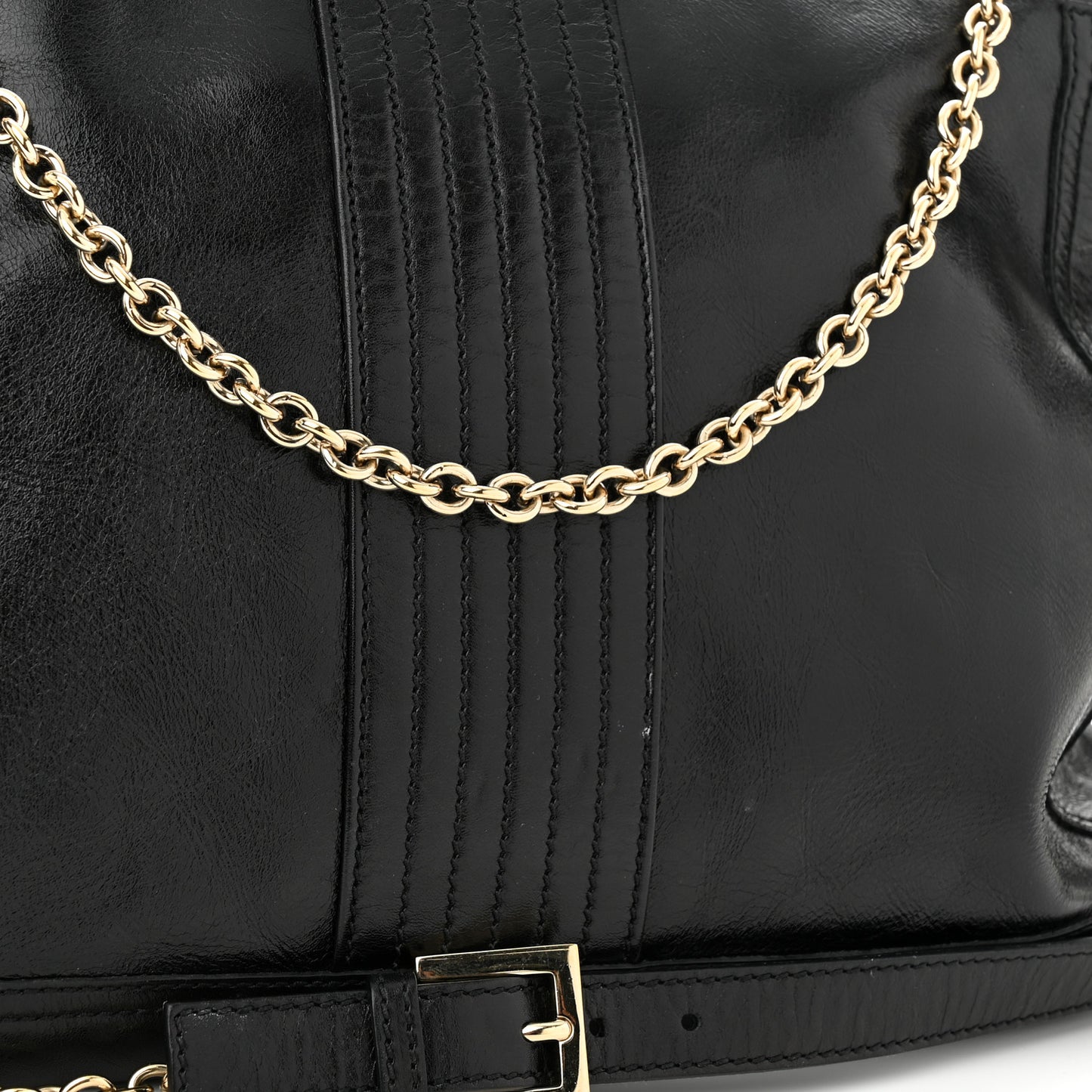 Vitello Acqua Maxi Baguette Shoulder Bag Black