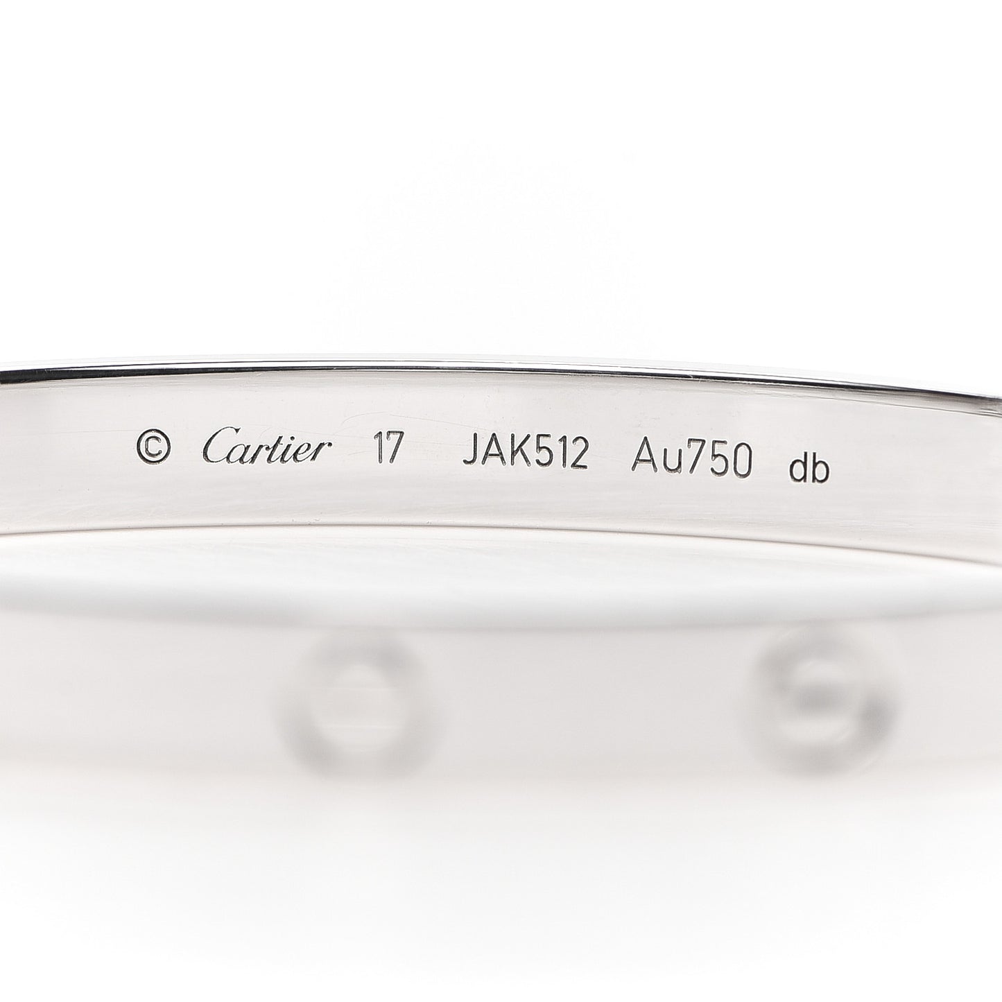 18K White Gold LOVE Bracelet 17