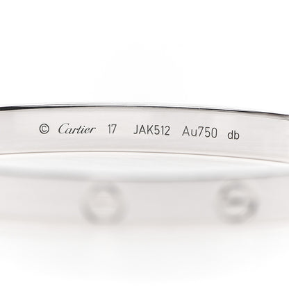 Cartier 18K White Gold LOVE Bracelet 17 5 of 7