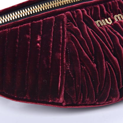 Miu Miu Velluto Matelasse Rider Belt Bag Bordeaux 9 of 10