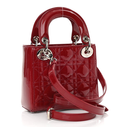 Christian Dior Patent Cannage Mini Lady Dior Red 2 of 12