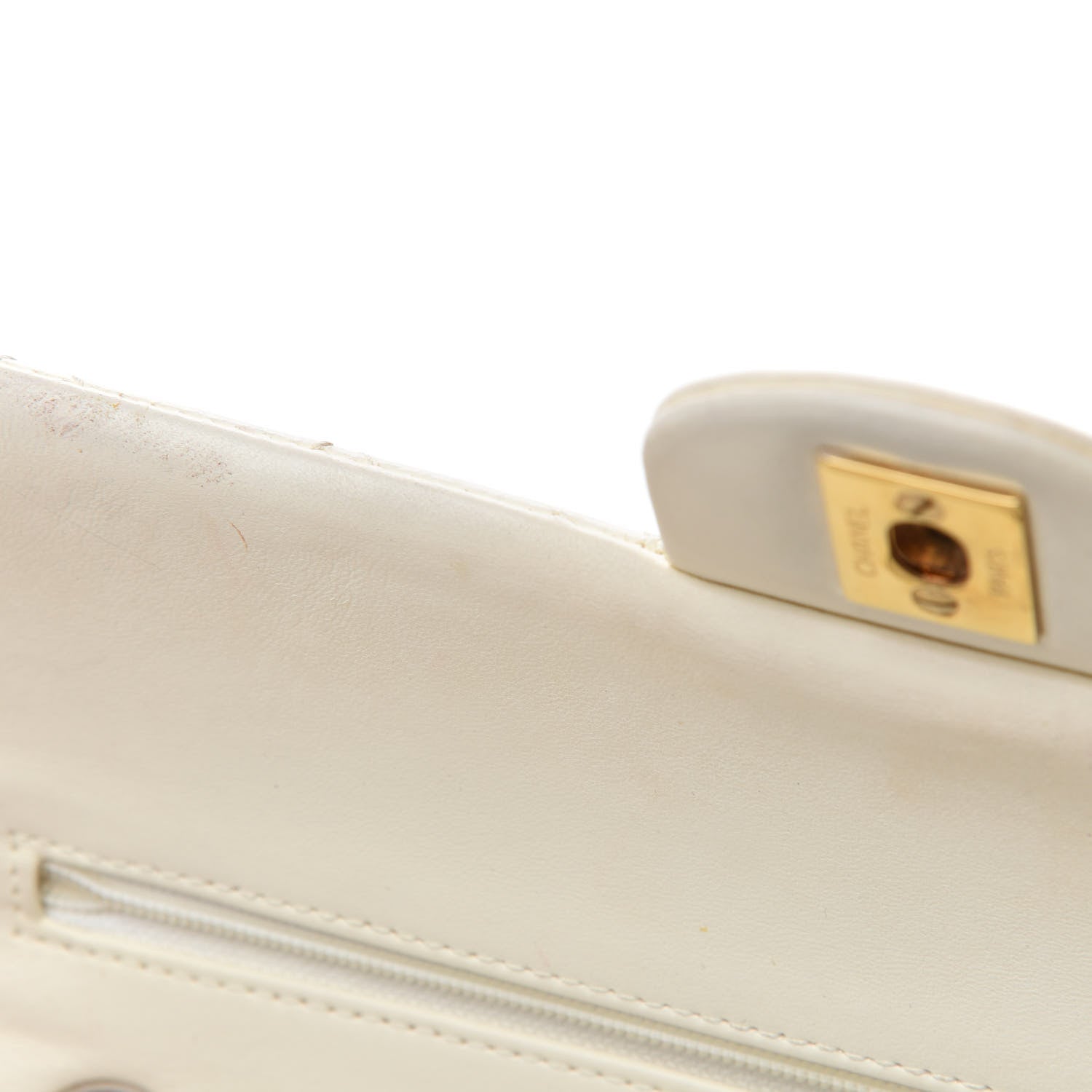 Chanel Lambskin Quilted Medium Double Flap White 16 of 25