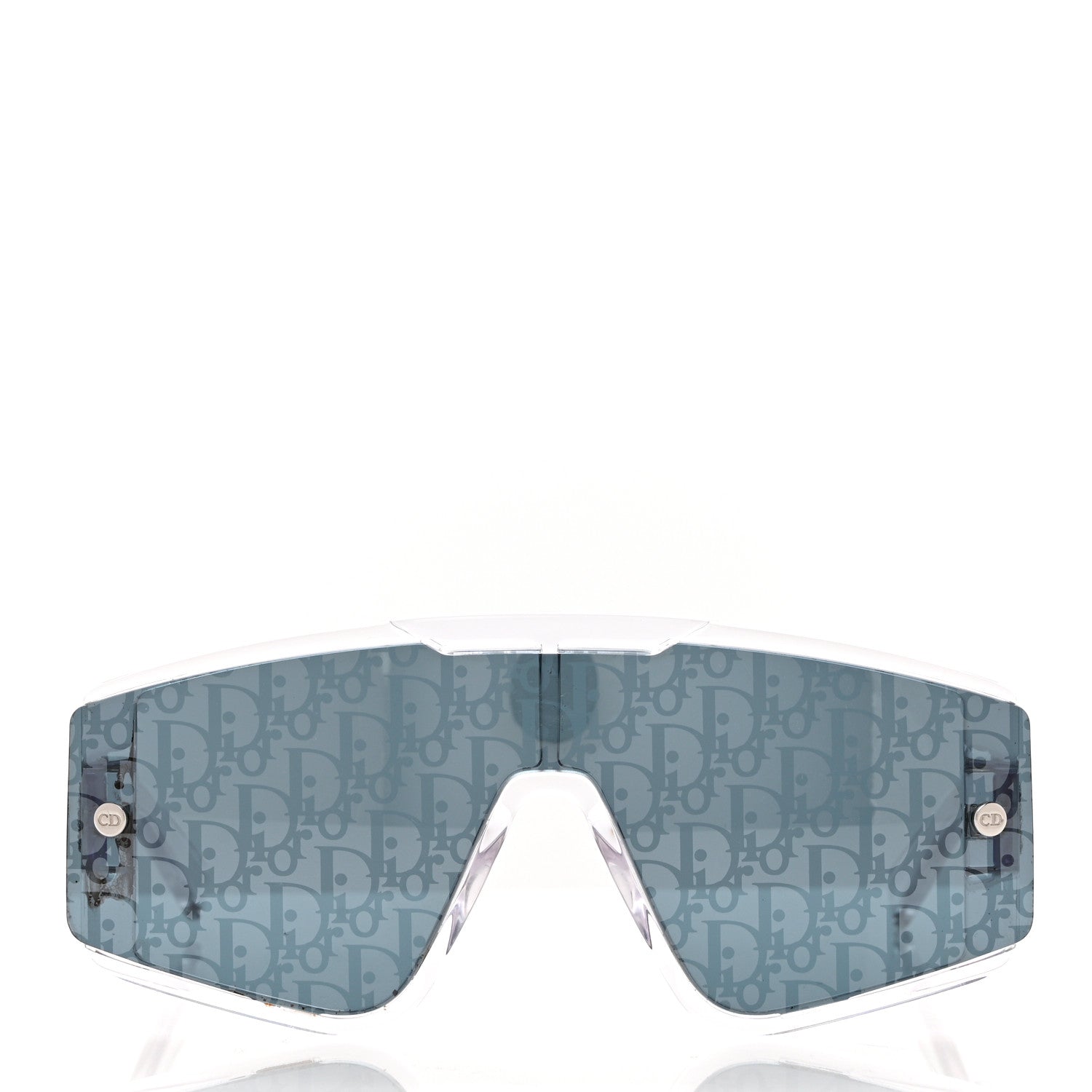 Christian Dior Acetate Oblique Diorxtrem MU Mask Sunglasses Crystal Smoke Mirror 2 of 6