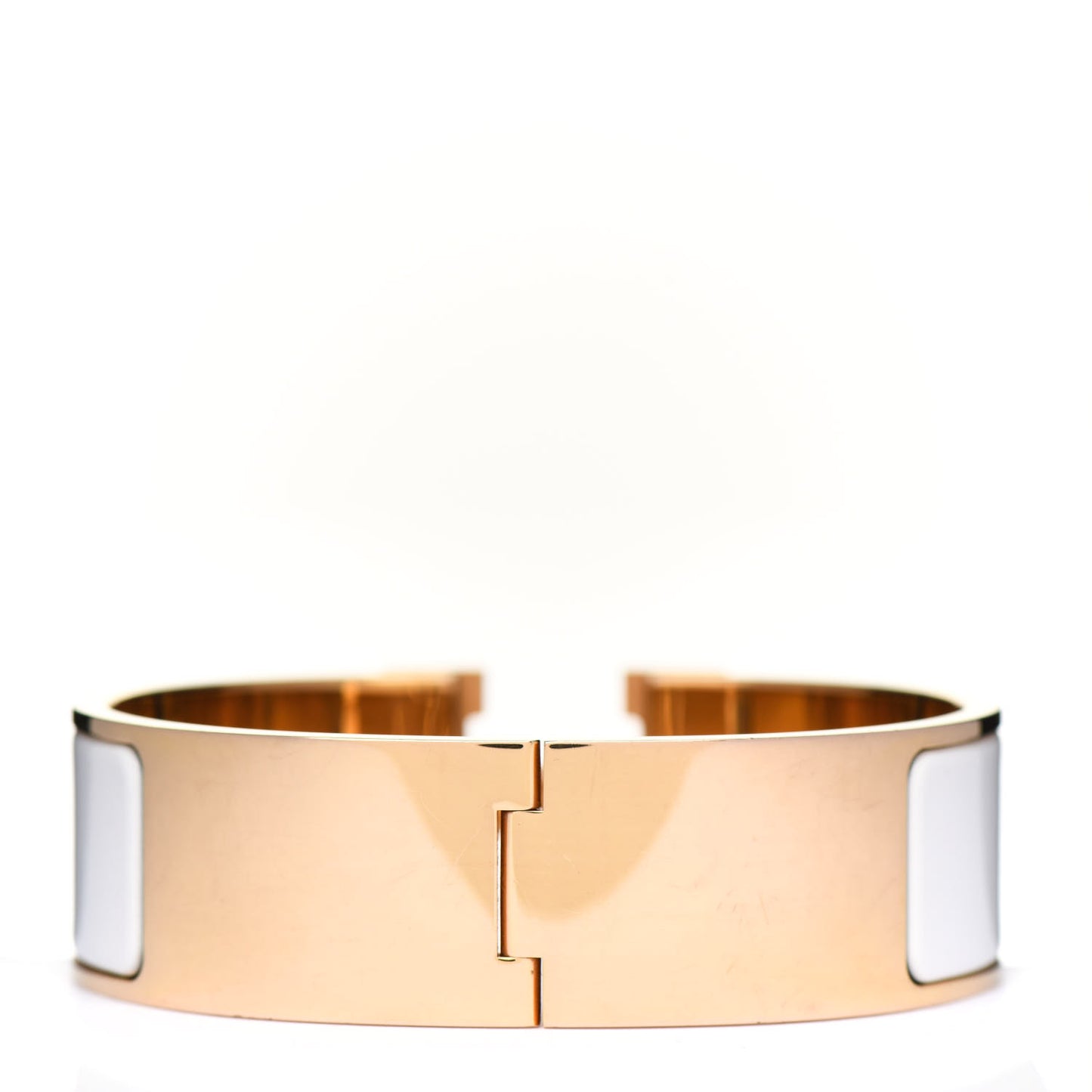 Enamel Wide Clic Clac H Bracelet GM White