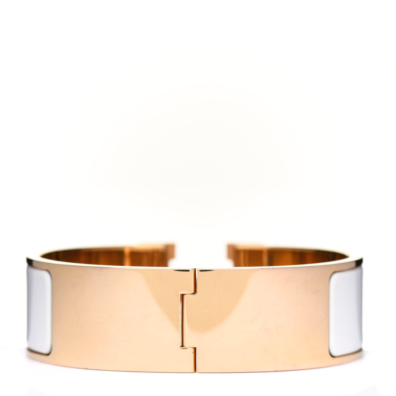 Hermes Enamel Wide Clic Clac H Bracelet GM White 3 of 4