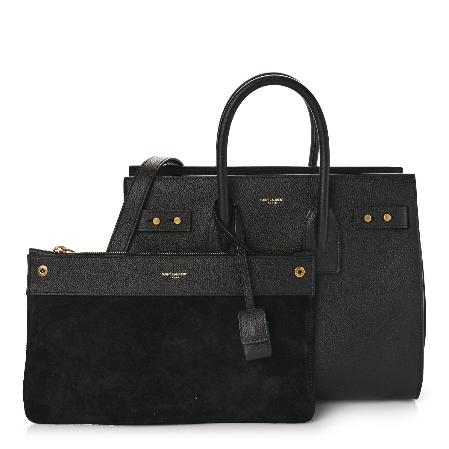 Saint Laurent Grained Calfskin Small Supple Sac De Jour Black 1 of 9