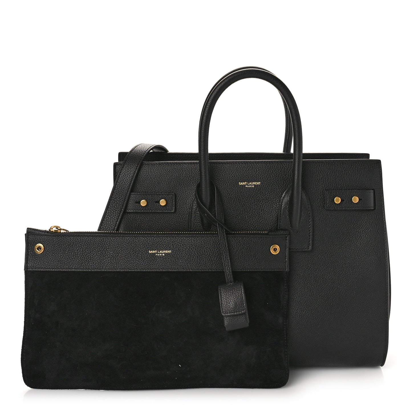 Grained Calfskin Small Supple Sac De Jour Black