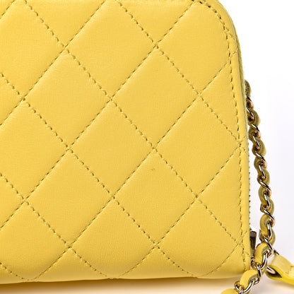 Chanel Lambskin Quilted Small Pocket Camera Case Yellow 10 of 13