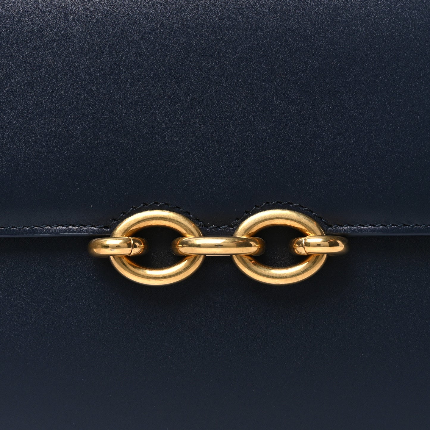 Smooth Calfskin Le Maillon Satchel Deep Marine