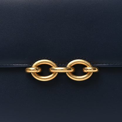 Saint Laurent Smooth Calfskin Le Maillon Satchel Deep Marine 8 of 10