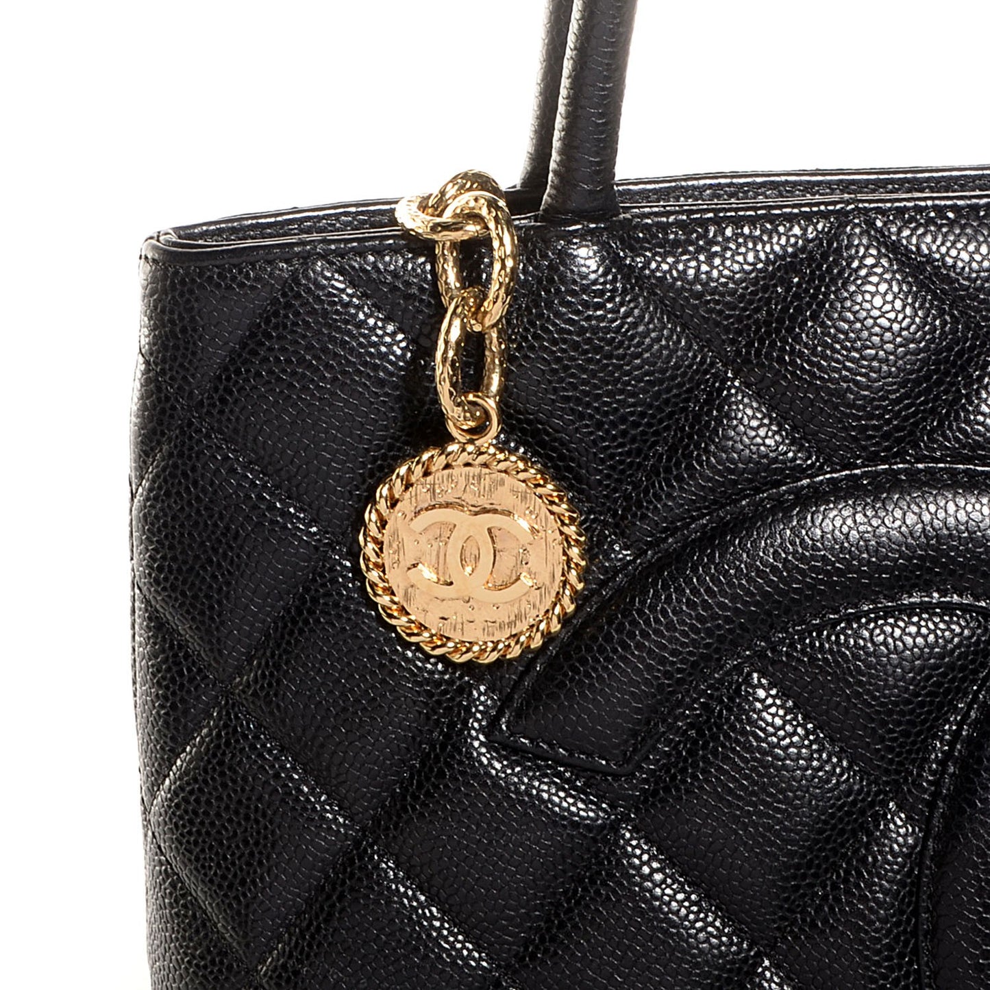 Caviar Medallion Tote Black