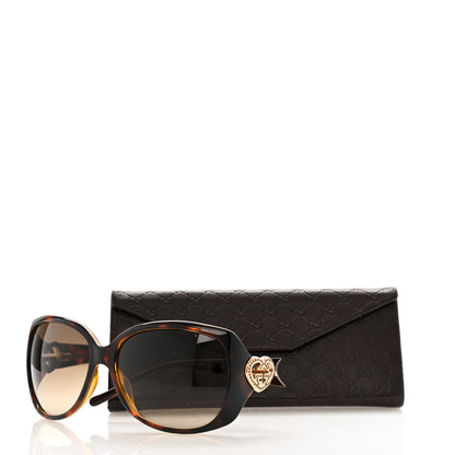 Gucci Acetate Crystal Heart GG3548S Sunglasses Havana Brown 7 of 7