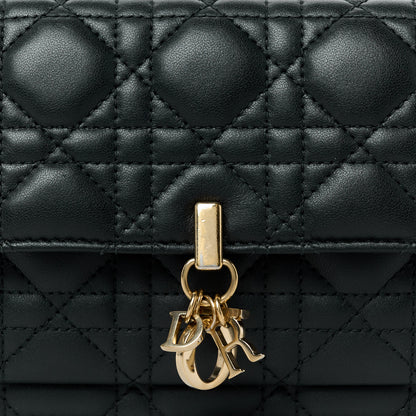 Christian Dior Lambskin Cannage Lady Dior Chain Pouch Black 7 of 9