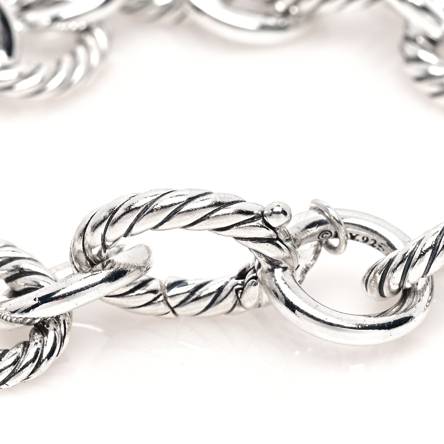 David Yurman Sterling Silver 10mm Medium Oval Link Bracelet 4 of 5