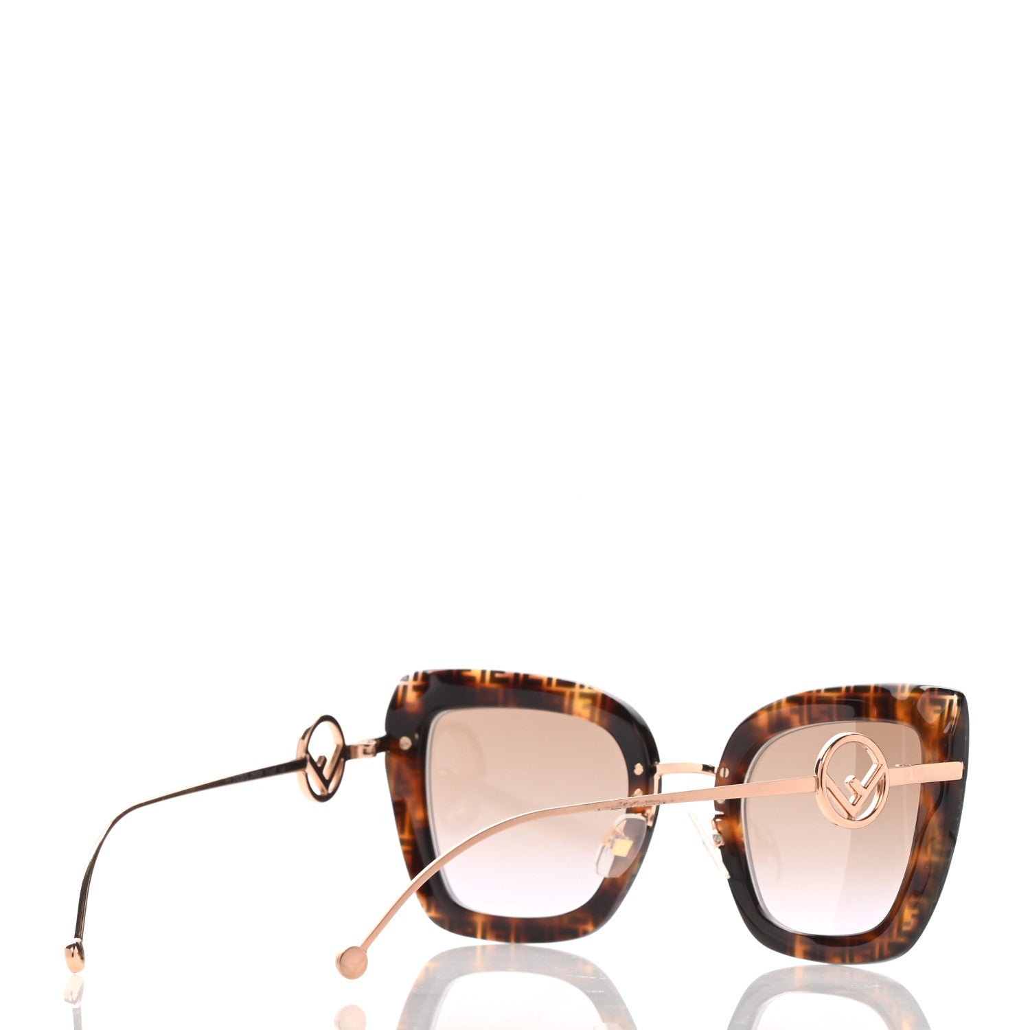 Fendi Acetate Metal F is Fendi FF Square Cat Eye Sunglasses FF 0408/S Havana 4 of 8
