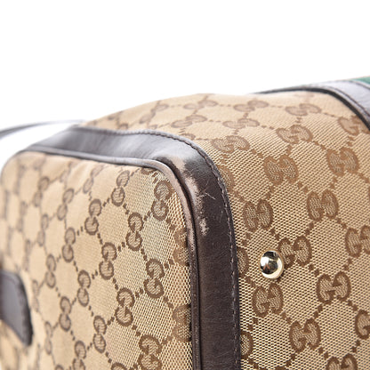 Gucci Monogram Vintage Web Medium Boston Dark Brown 9 of 13