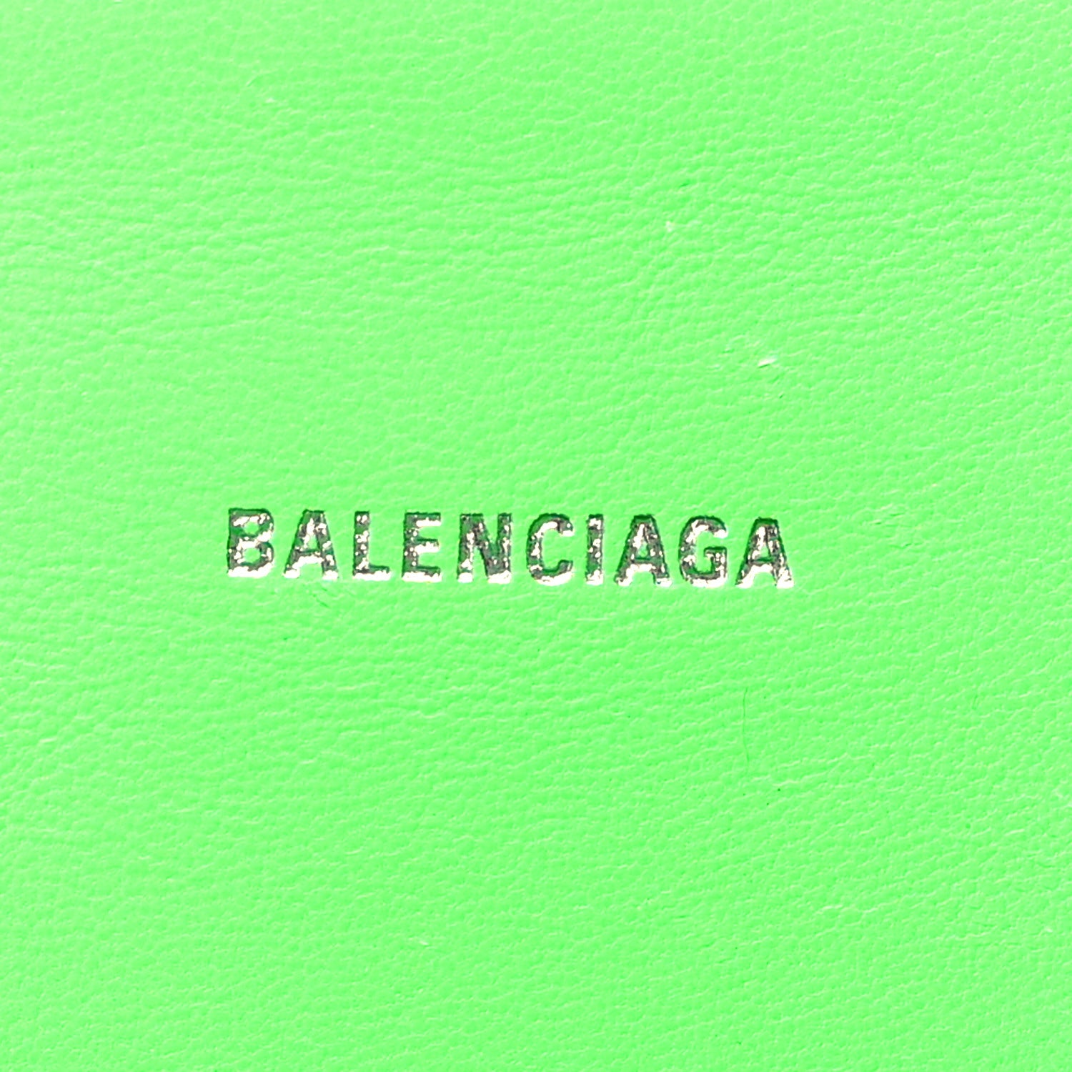 Balenciaga Shiny Calfskin Crocodile Embossed Hourglass Top Handle Bag XS Fluo Green 6 of 9