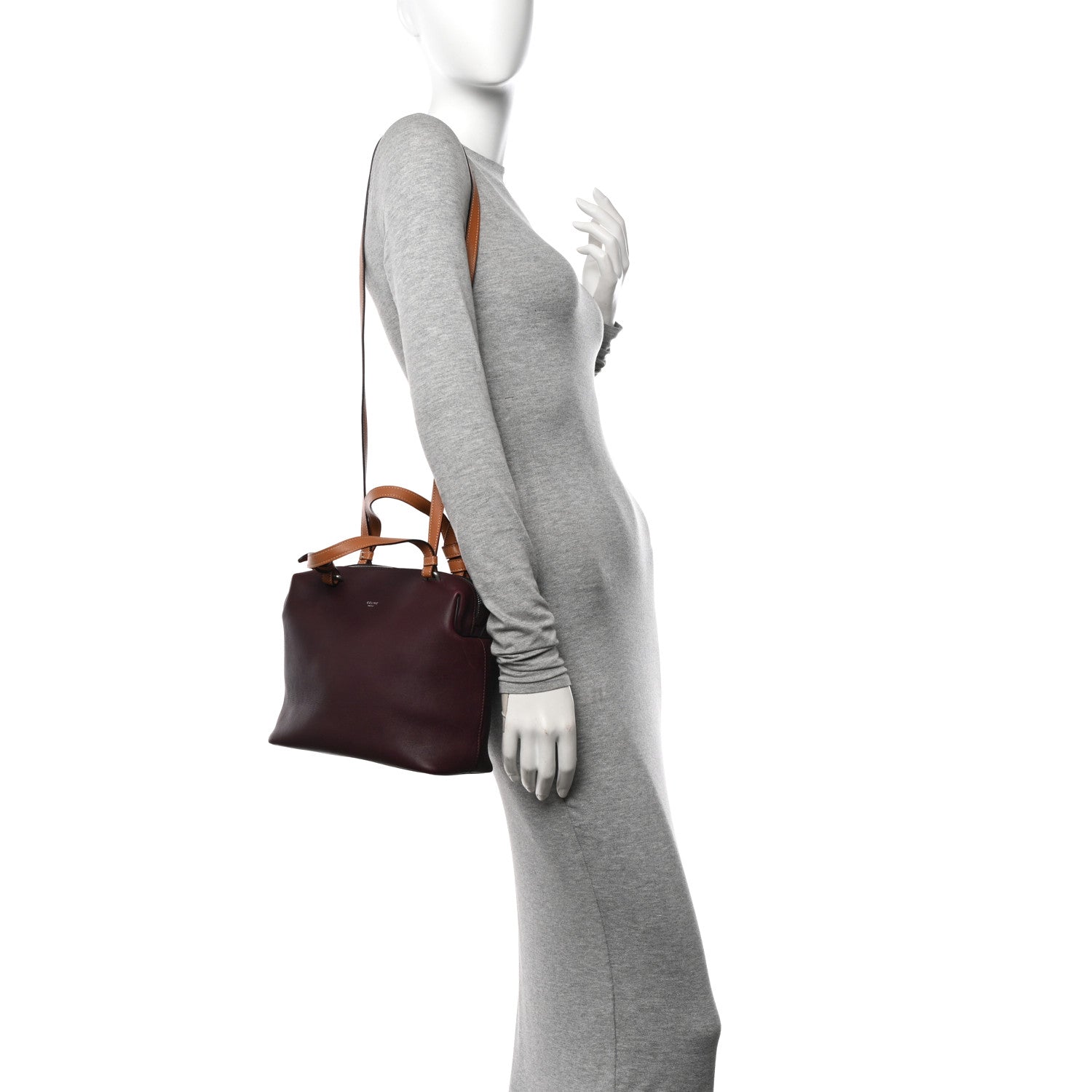 Celine Lambskin Small Soft Cube Satchel Burgundy 2 of 11