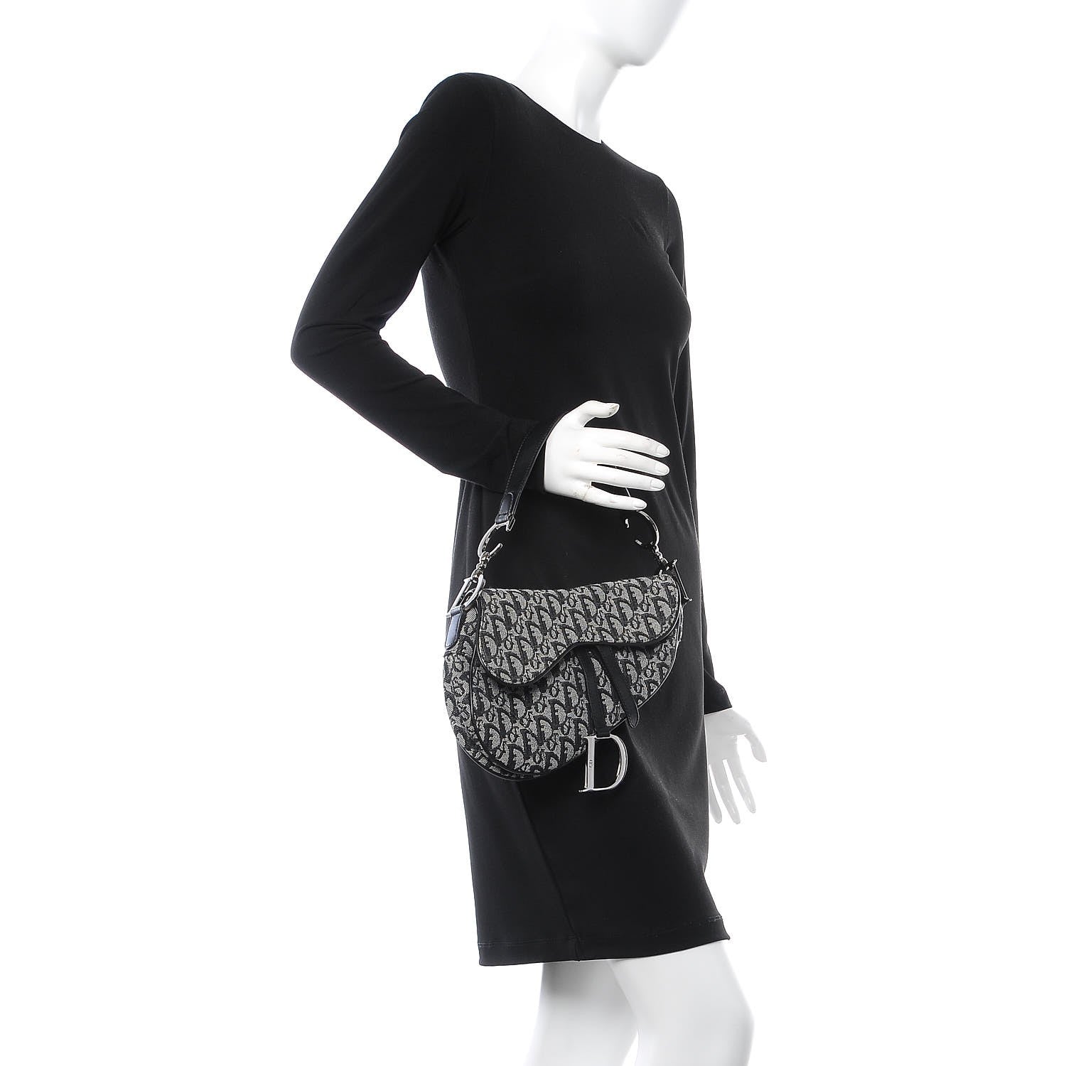Christian Dior Monogram Saddle Bag Black 2 of 7