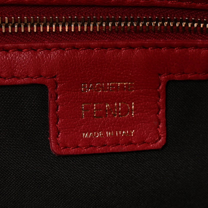 Fendi Nappa FF 1974 Embossed Baguette Fragola 7 of 10