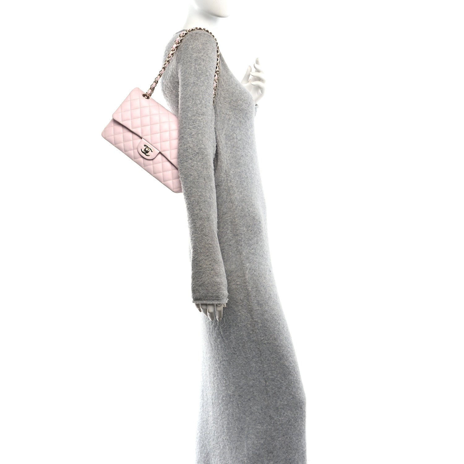 Chanel Caviar Quilted Medium Double Flap Light Pink 2 of 10