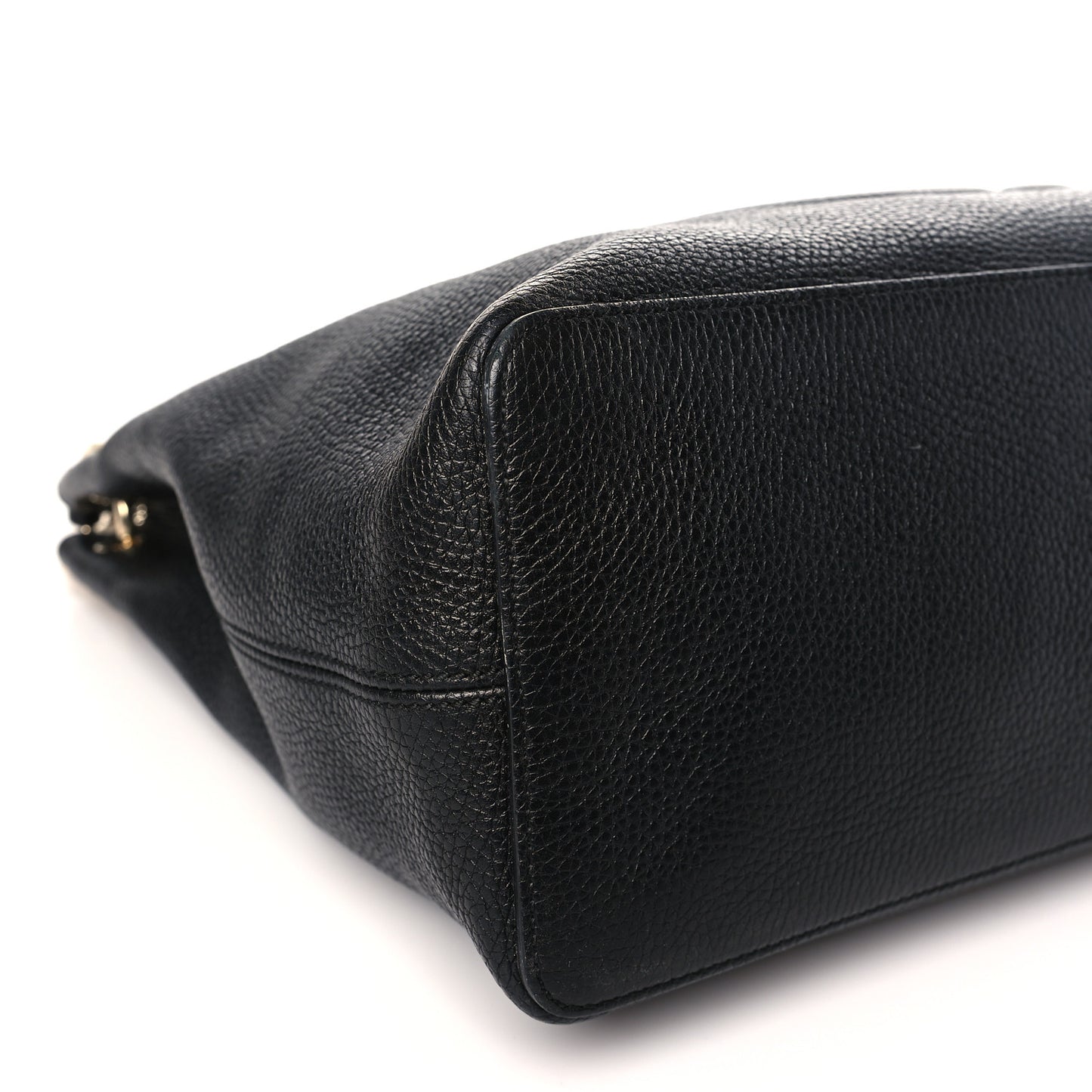 Pebbled Calfskin Large Soho Hobo Black