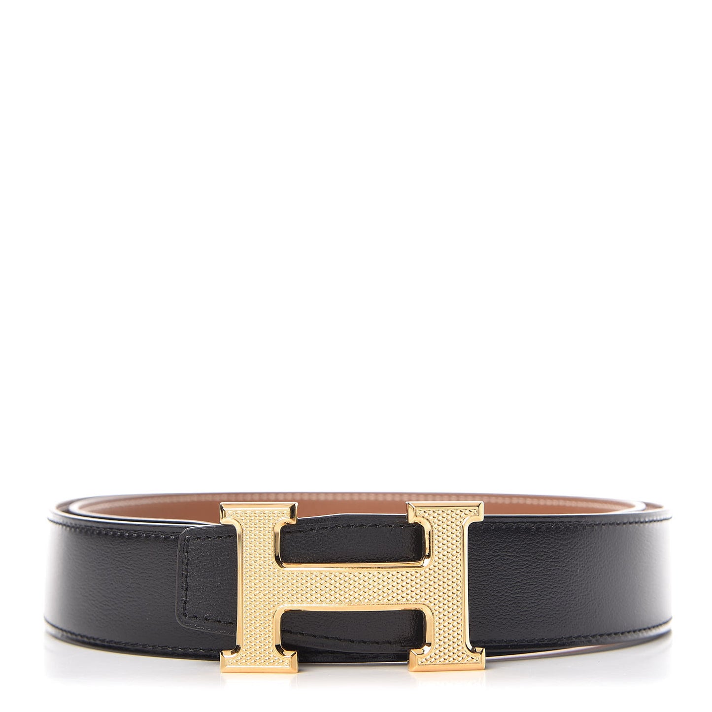 Box Togo 32mm Guilloche H Belt 90 Black Gold