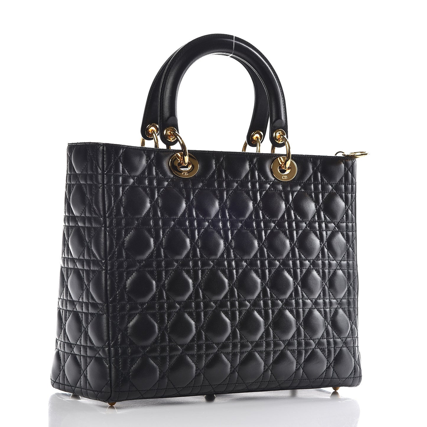 Lambskin Cannage Large Lady Dior Black