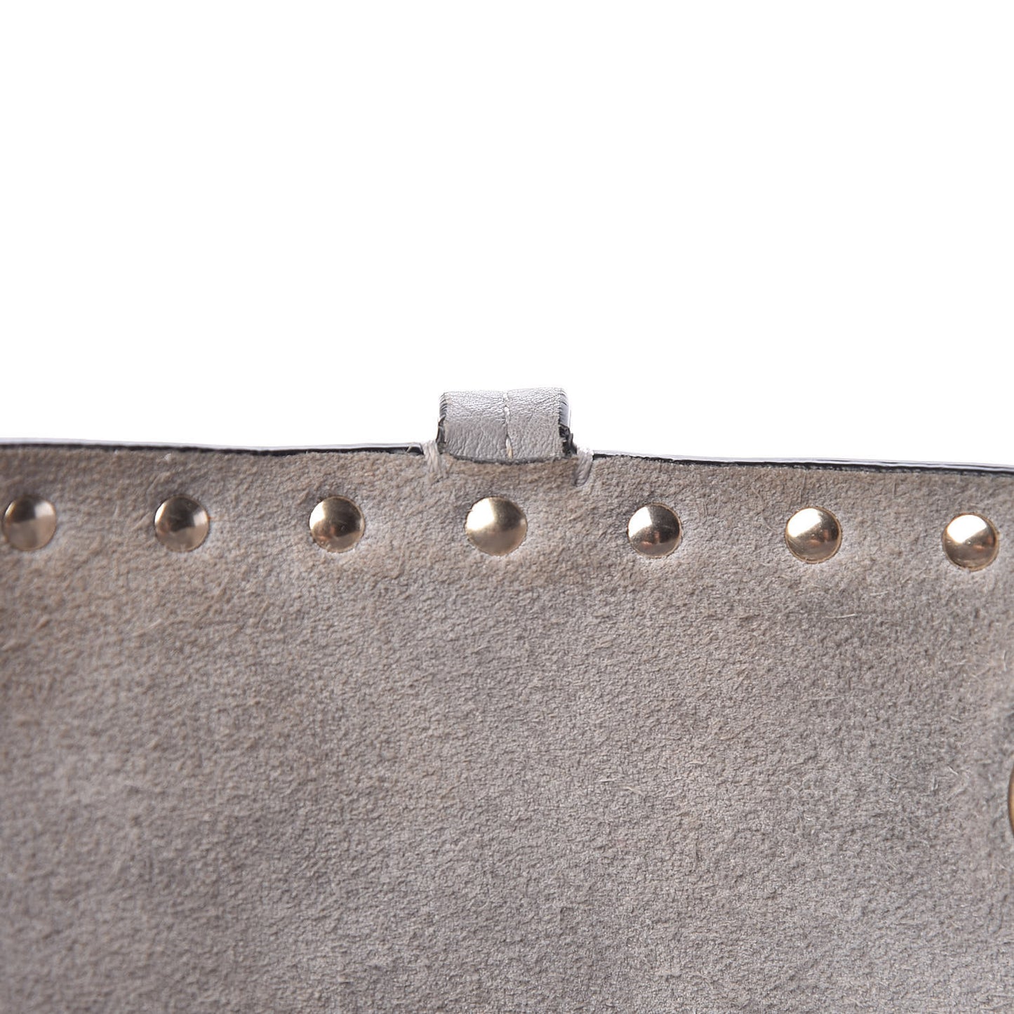 Grained Calfskin Rockstud Shoulder Tote Perla