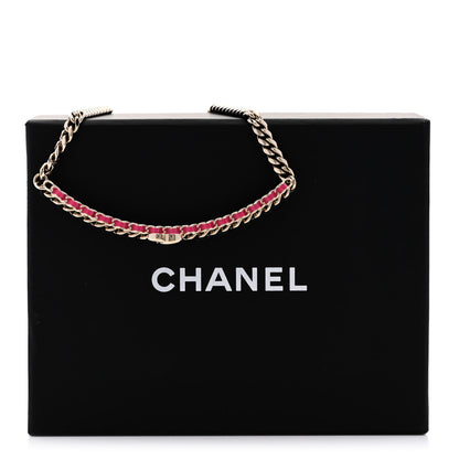 Chanel Metal Lambskin CC Choker Necklace Black Pink Gold 6 of 6