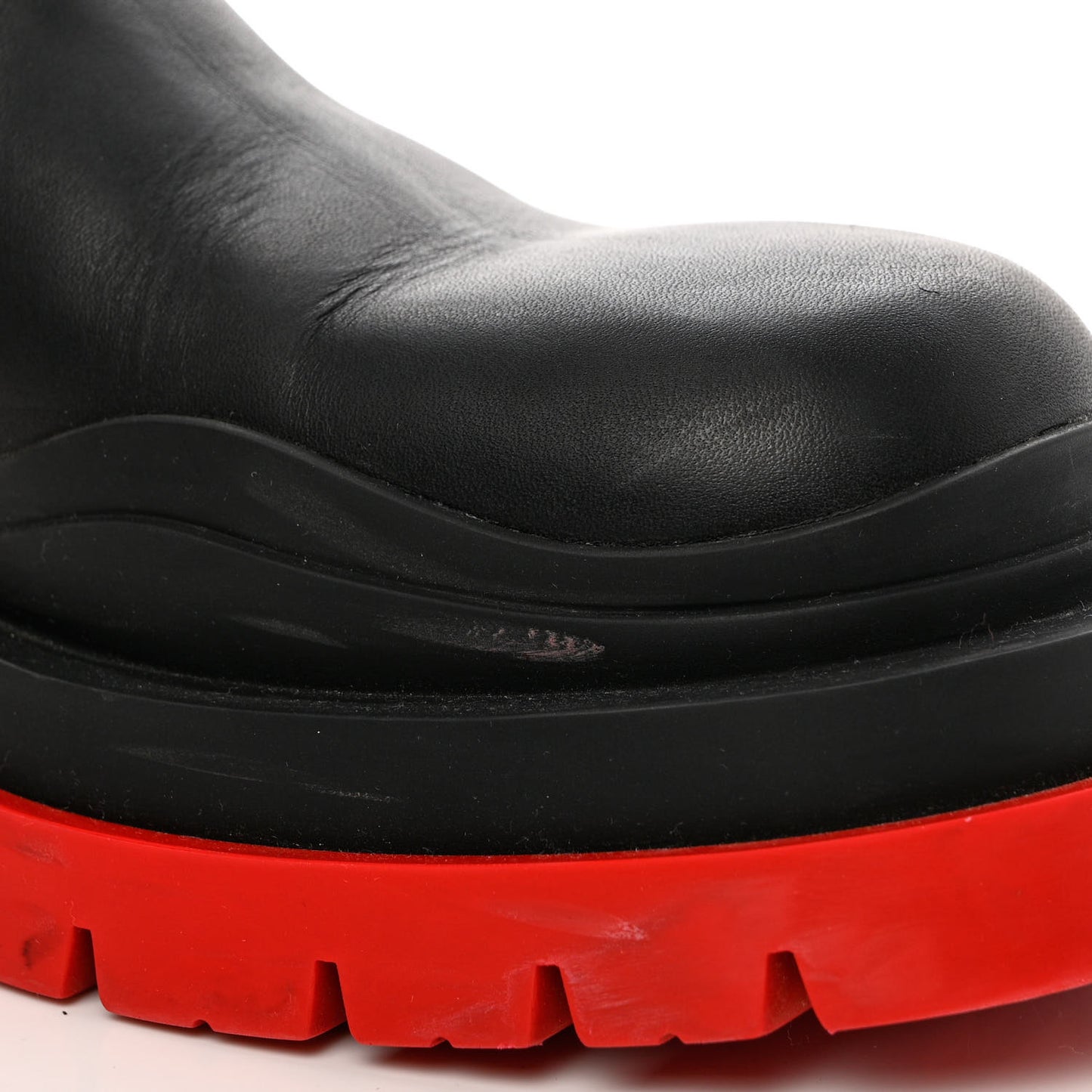 Calfskin The Tire Chelsea Boots 41 Black Bright Red