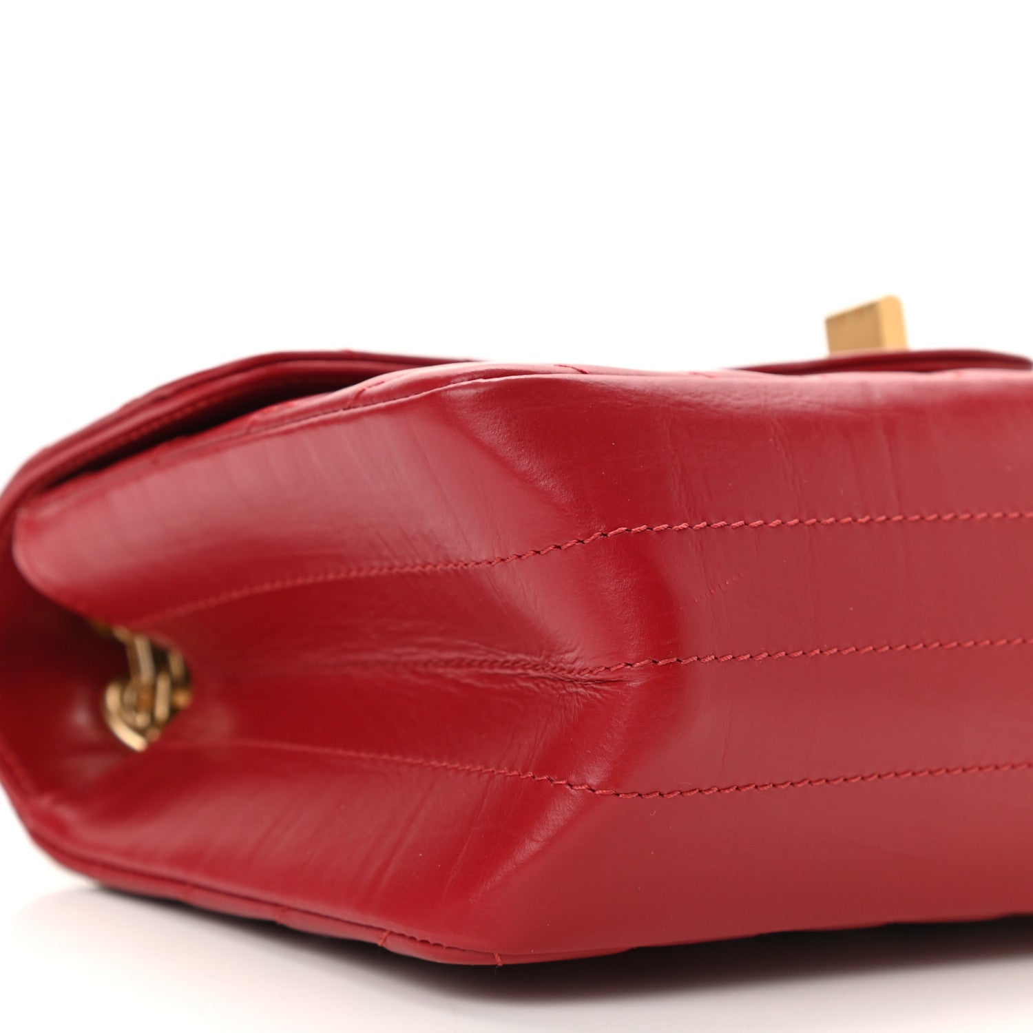 Chanel Aged Calfskin Chevron Quilted 2.55 Reissue Mini Flap Dark Red 8 of 10