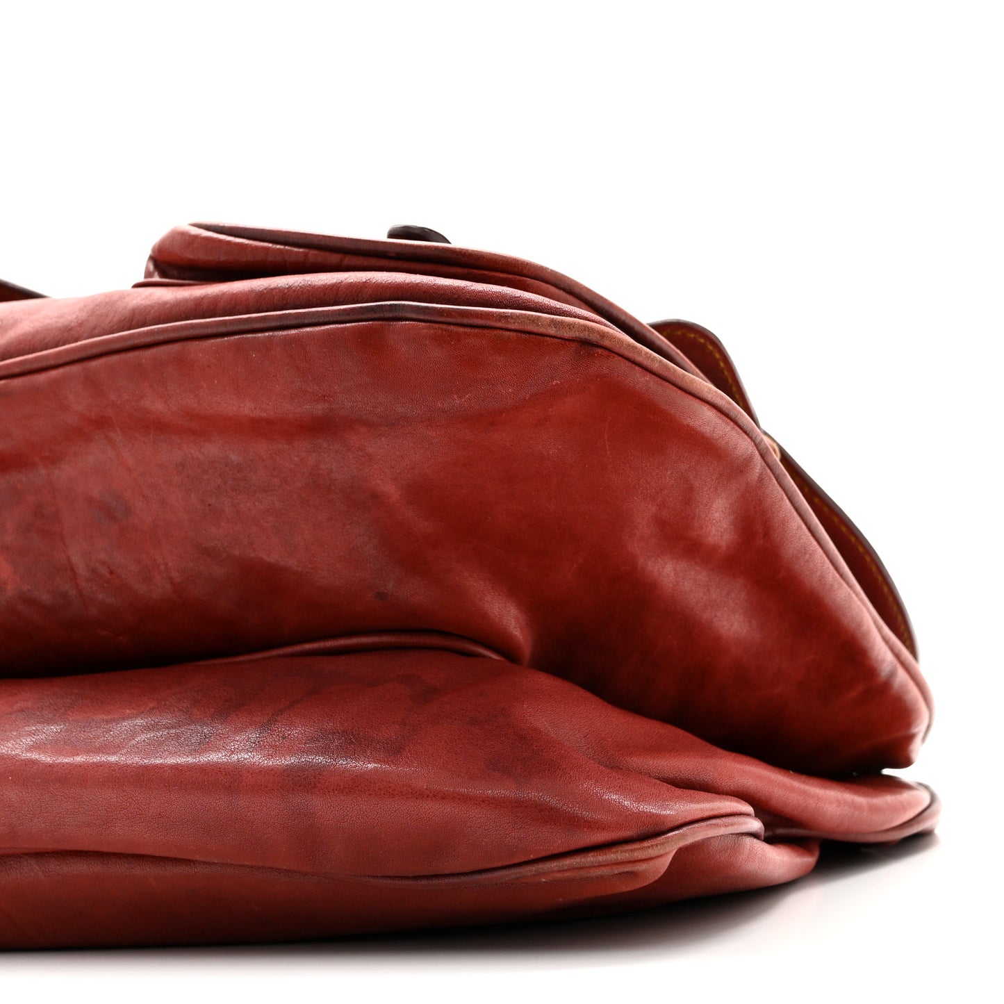 Calfskin Large Gaucho Double Saddle Bag Red