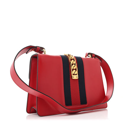 Gucci Calfskin Small Sylvie Shoulder Bag Hibiscus Red 3 of 13