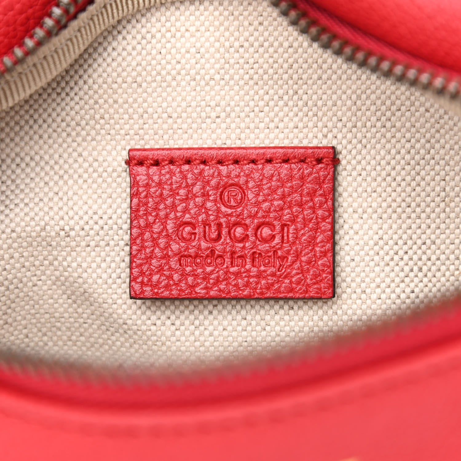 Gucci Grained Calfskin Small Logo Belt Bag Hibiscus Red 5 of 9