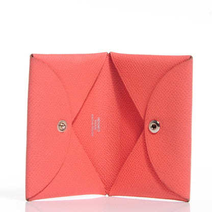 Hermes Epsom Calvi Card Case Rose Jaipur 5 of 7