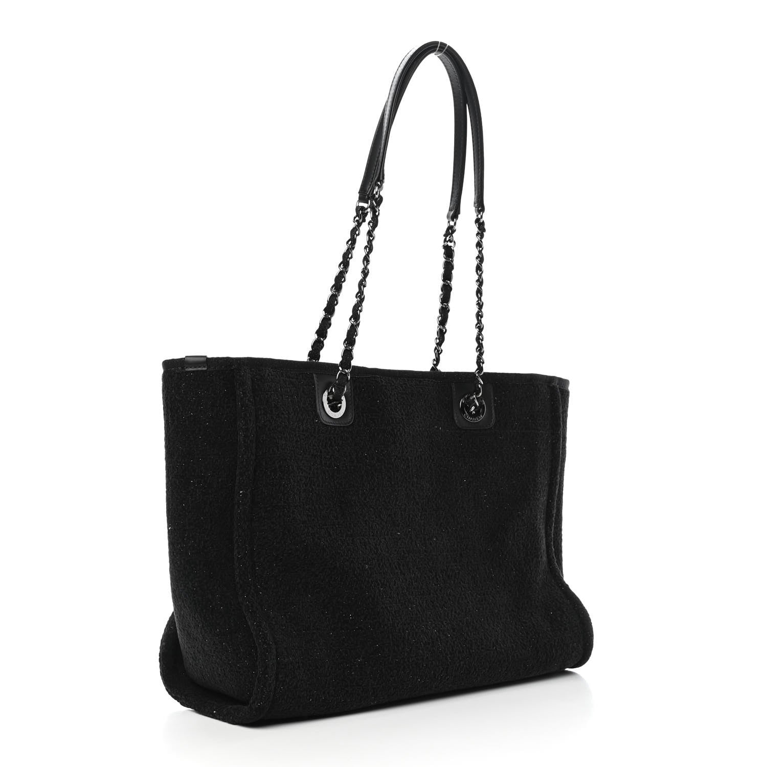 Chanel Lurex Boucle Small Deauville Tote Black 2 of 4