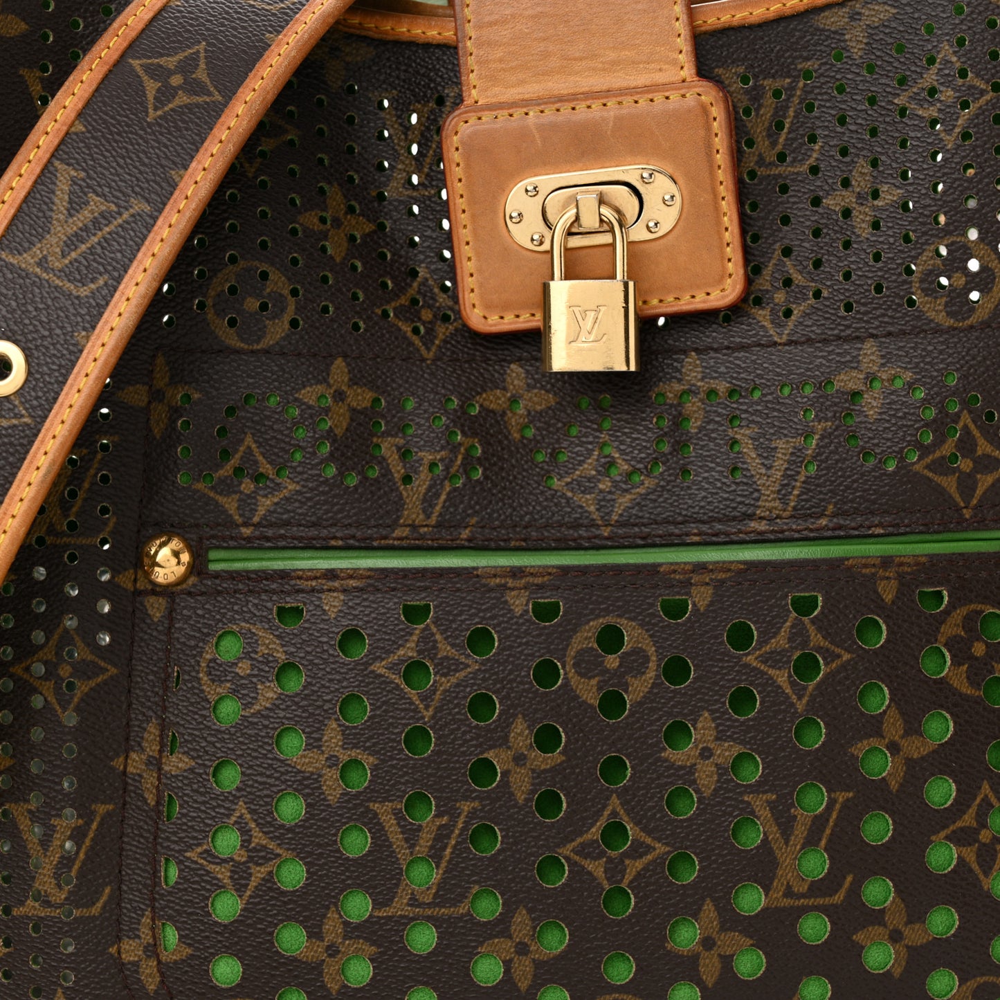 Monogram Perforated Musette Green