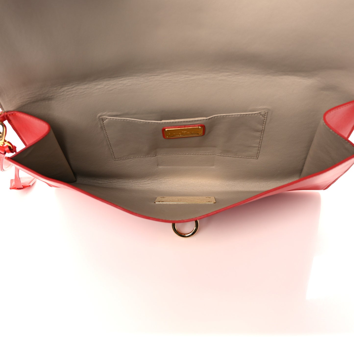 Nuage Calfskin Afef Lock Story Gancini Clutch Red