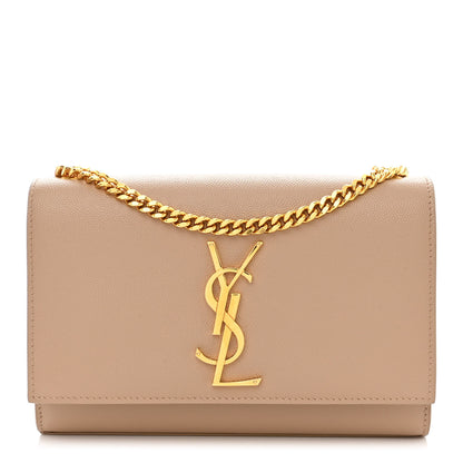 Saint Laurent Grain De Poudre Small Monogram Kate Satchel Dark Beige 1 of 11