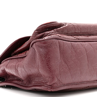 Saint Laurent Crinkled Calfskin Matelasse Monogram Medium Niki Chain Satchel Burgundy 9 of 11