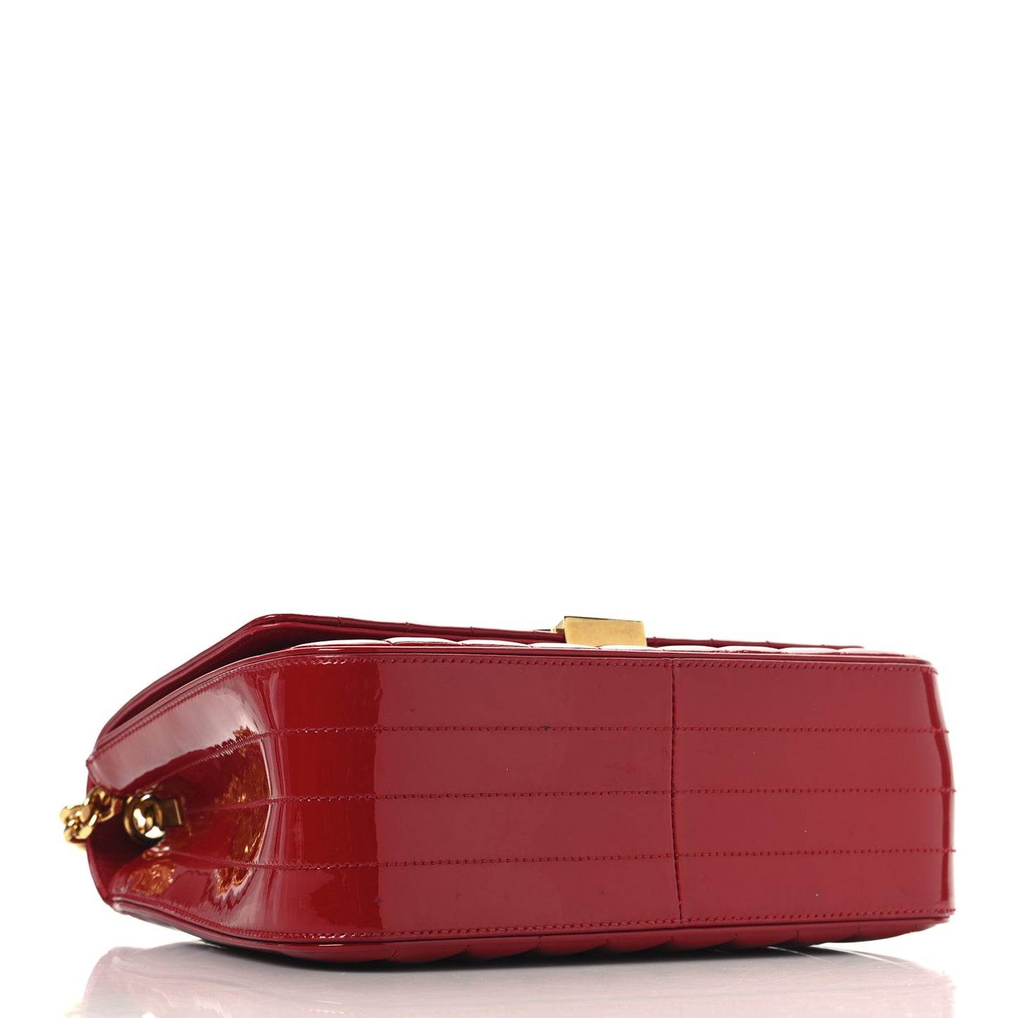 Patent Matelasse Monogram Large Vicky Chain Bag Rouge Eros