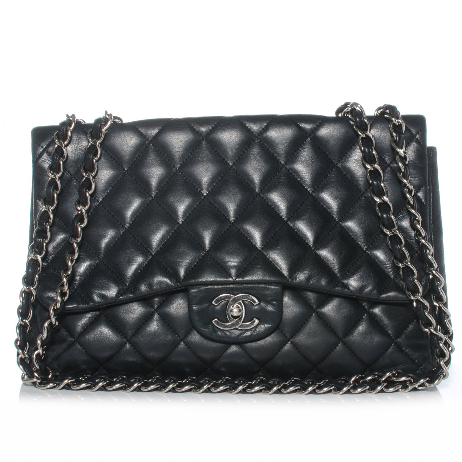 Chanel Lambskin Jumbo Single Flap Black 1 of 8