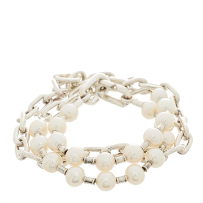 Tiffany Sterling Silver Pearl HardWear Lock Bracelet 2 of 4