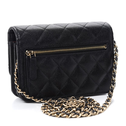 Chanel Caviar Quilted Mini Wallet On Chain WOC Black 3 of 11
