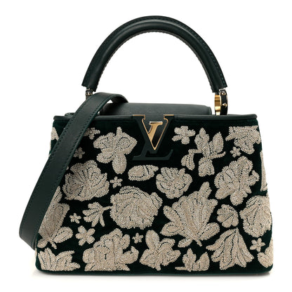 Louis Vuitton Velvet Embroidery Capucines BB Green 1 of 10