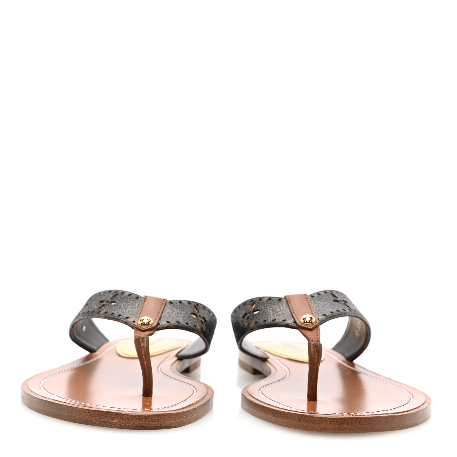 Louis Vuitton Monogram Sunny Flat Thong Sandals 37 Brown 3 of 7