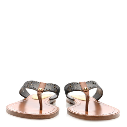Louis Vuitton Monogram Sunny Flat Thong Sandals 37 Brown 3 of 7