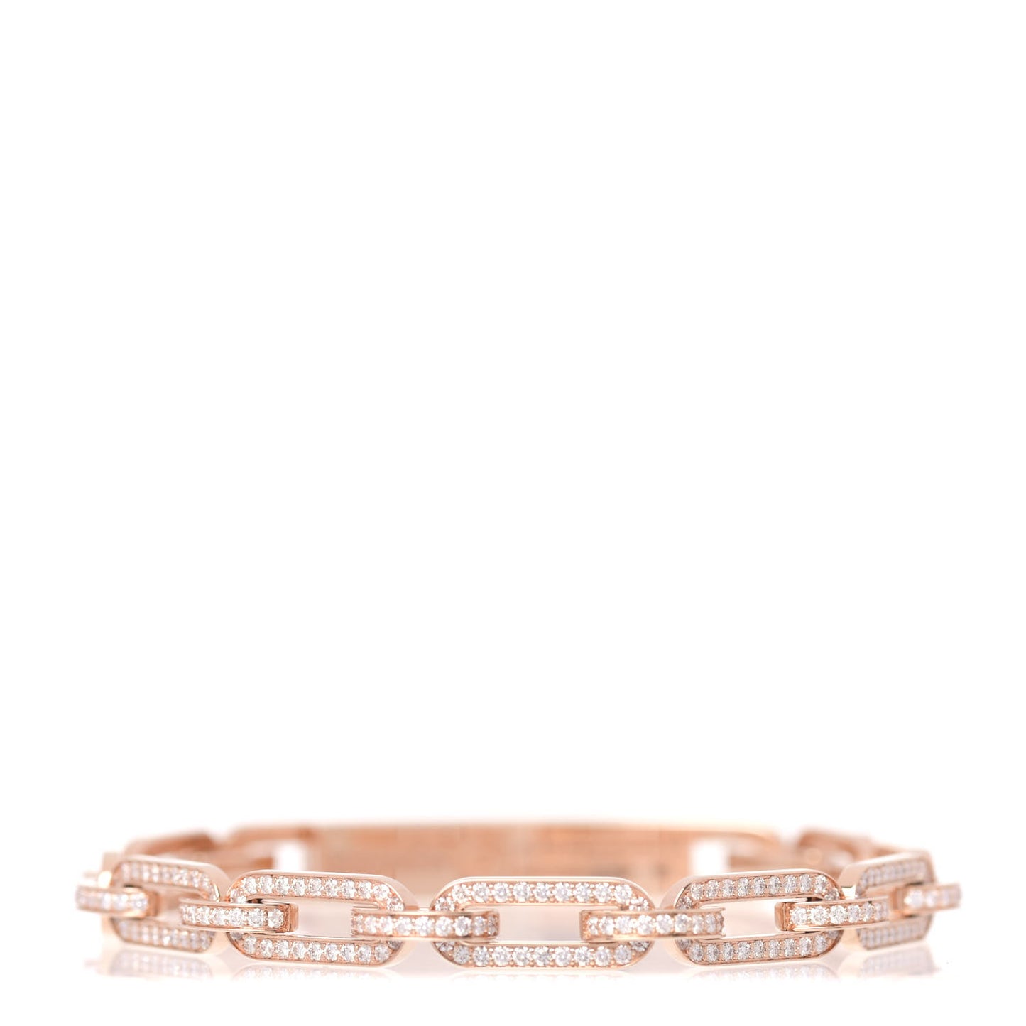 18K Rose Gold Diamond Full Pave PM Kelly Chaine Bracelet ST