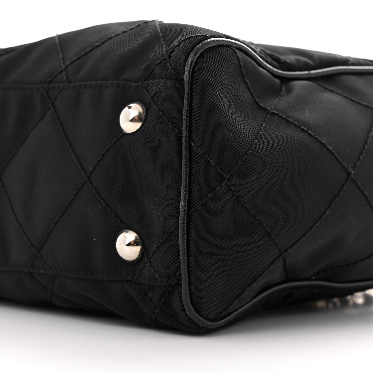 Prada Nylon Tessuto Quilted Chain Shoulder Bag Black 10 of 15